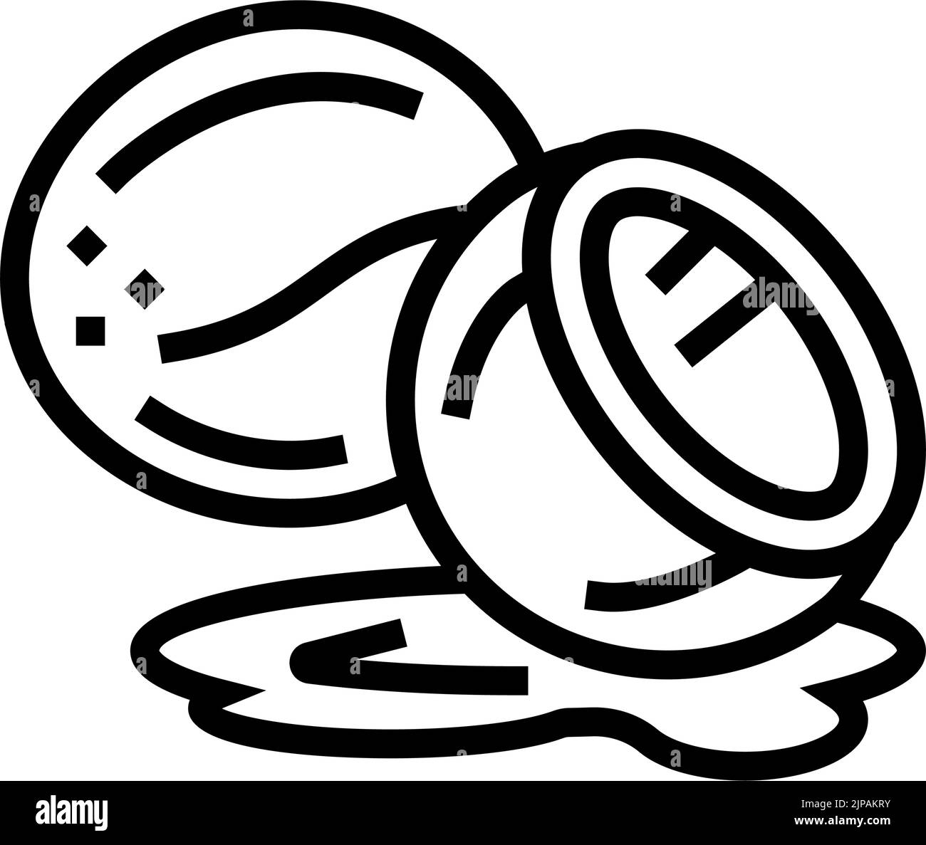 coconut milk cut line icon vector illustration Stock Vector Image & Art