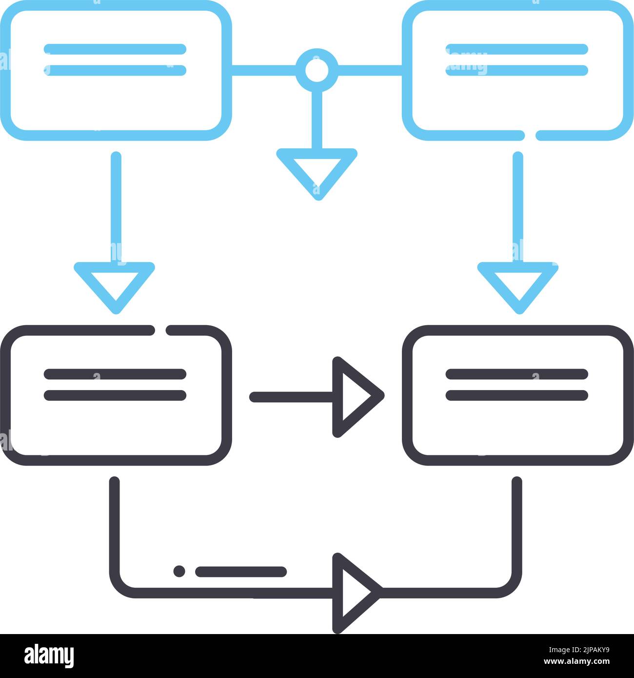 iteration line icon, outline symbol, vector illustration, concept sign Stock Vector