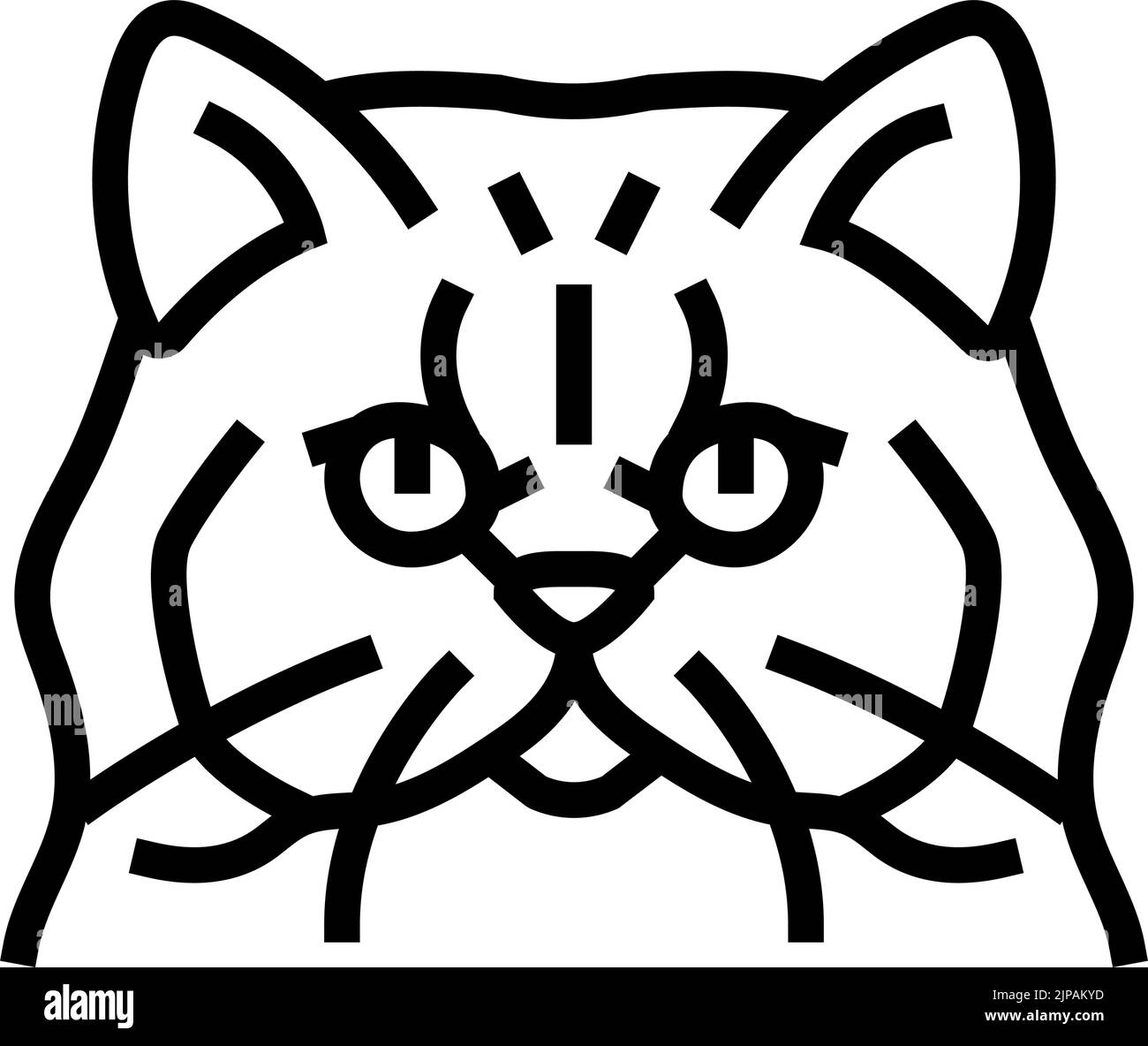 persian cat cute pet line icon vector illustration Stock Vector Image