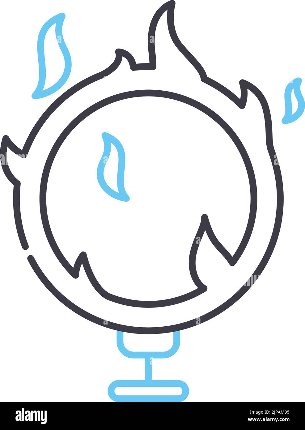 ring of fire line icon, outline symbol, vector illustration, concept