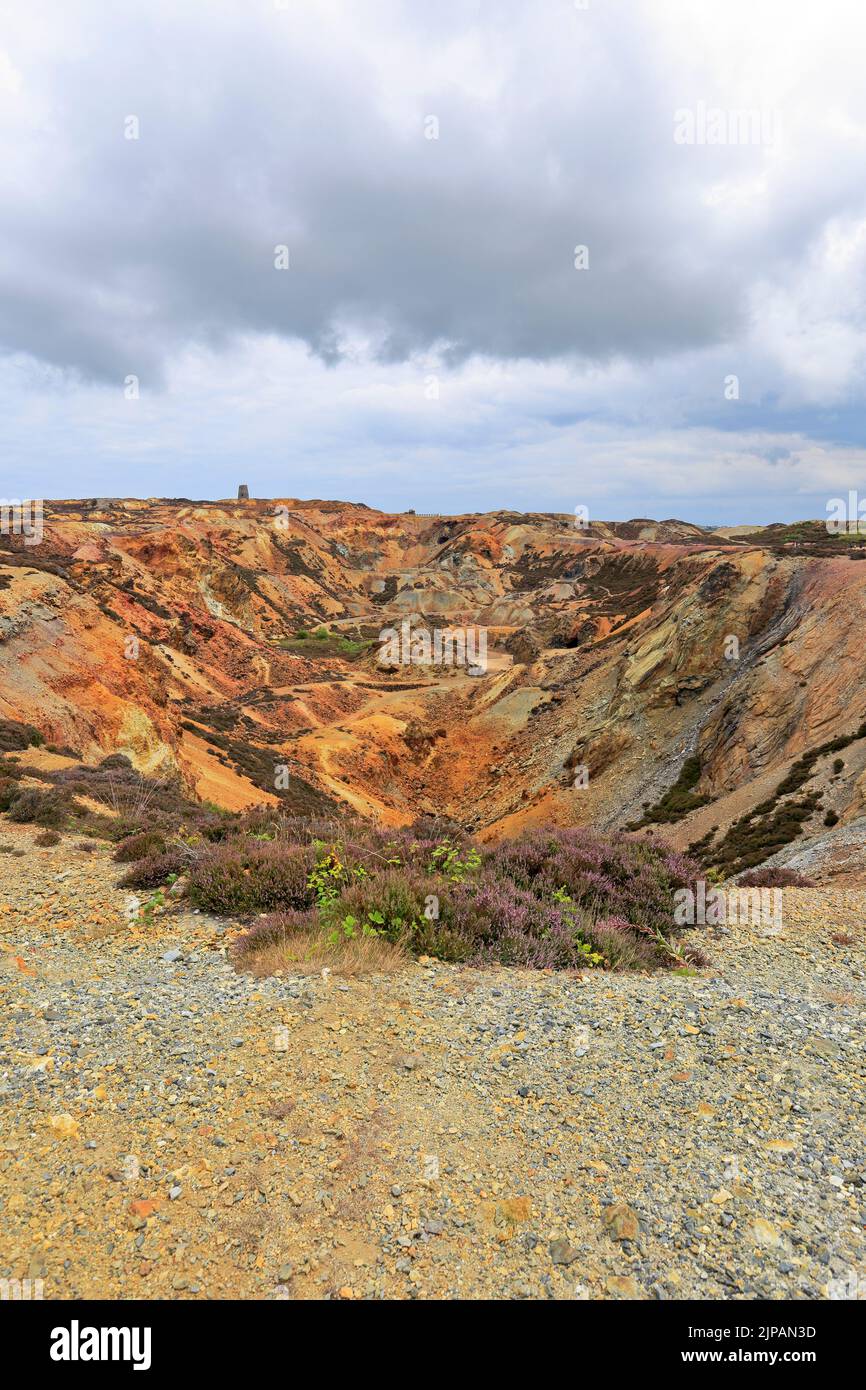 Parys Mountain copper mine near Amlwch, Isle of Anglesey, Ynys Mon, North Wales, UK. Stock Photo