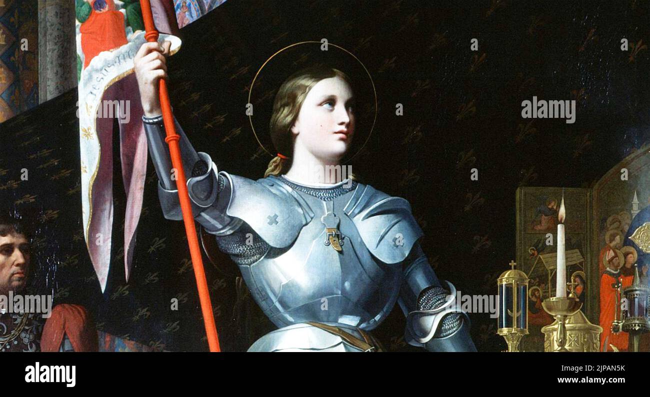 JOAN OF ARC ( c 1412-1431) in a painting by  Jean Auguste Dominique in 1854 Stock Photo