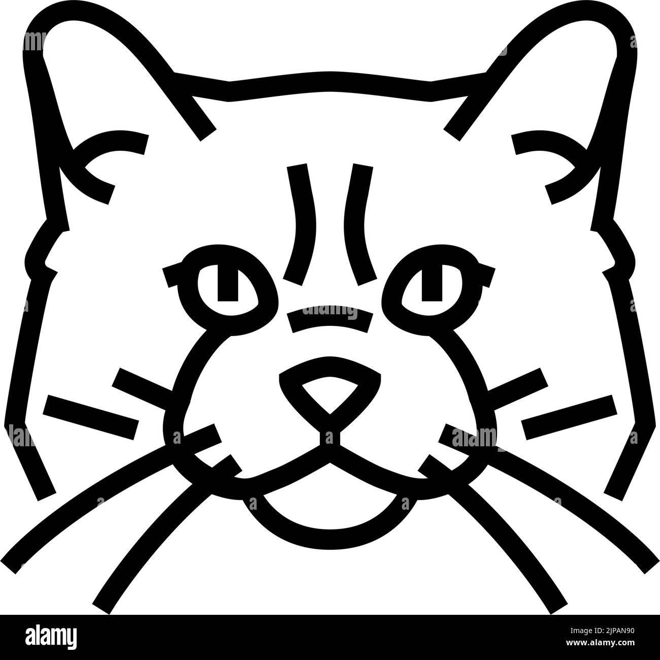 ragdoll cat cute pet line icon vector illustration Stock Vector Image