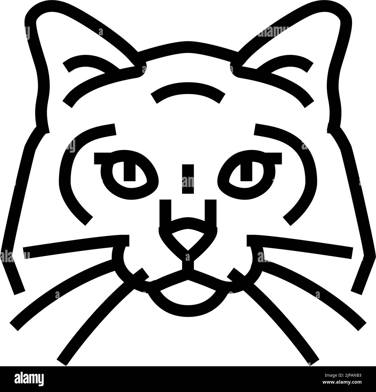 birman cat cute pet line icon vector illustration Stock Vector Image