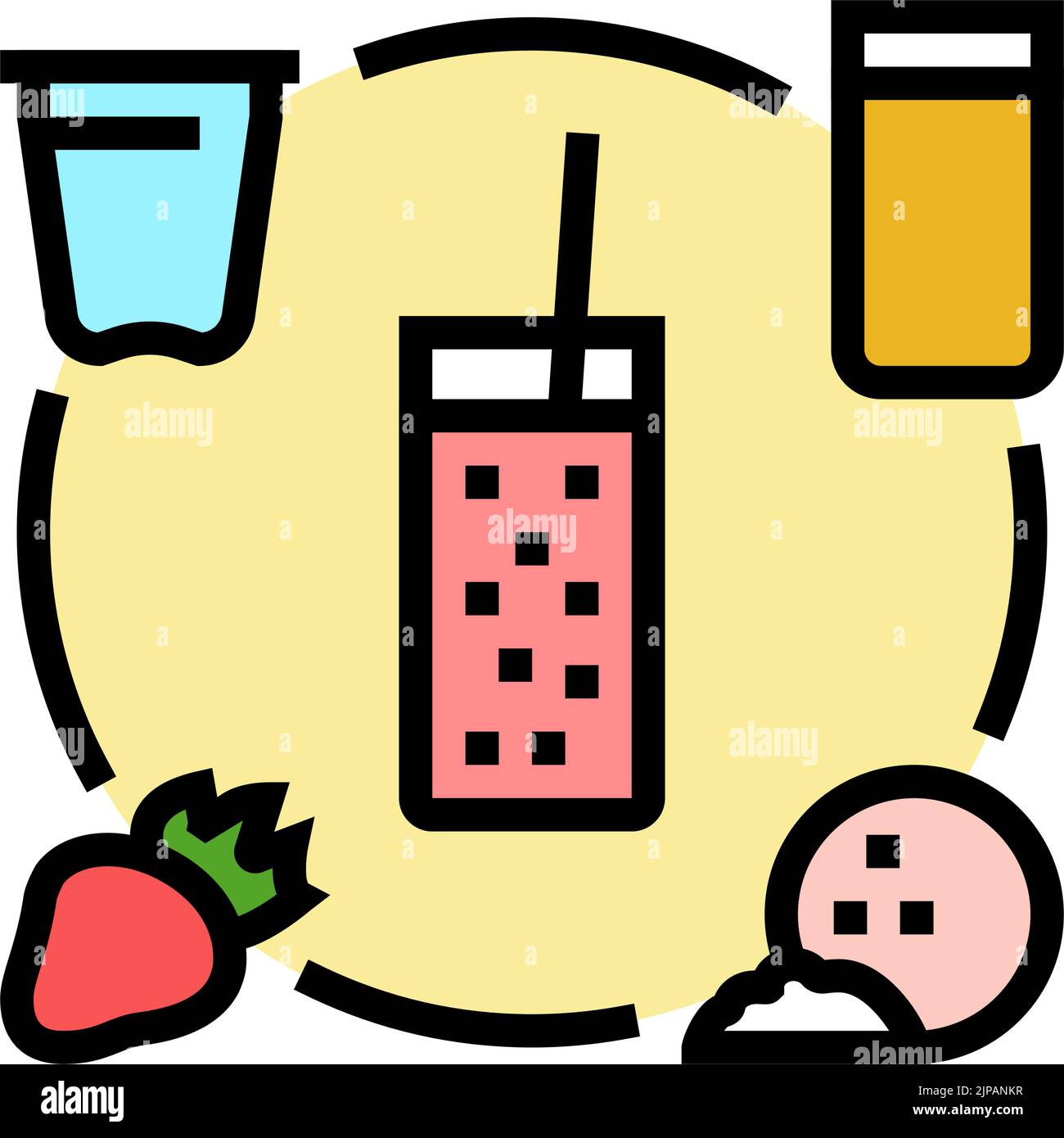 smoothie recipe fruit juice food color icon vector illustration Stock ...