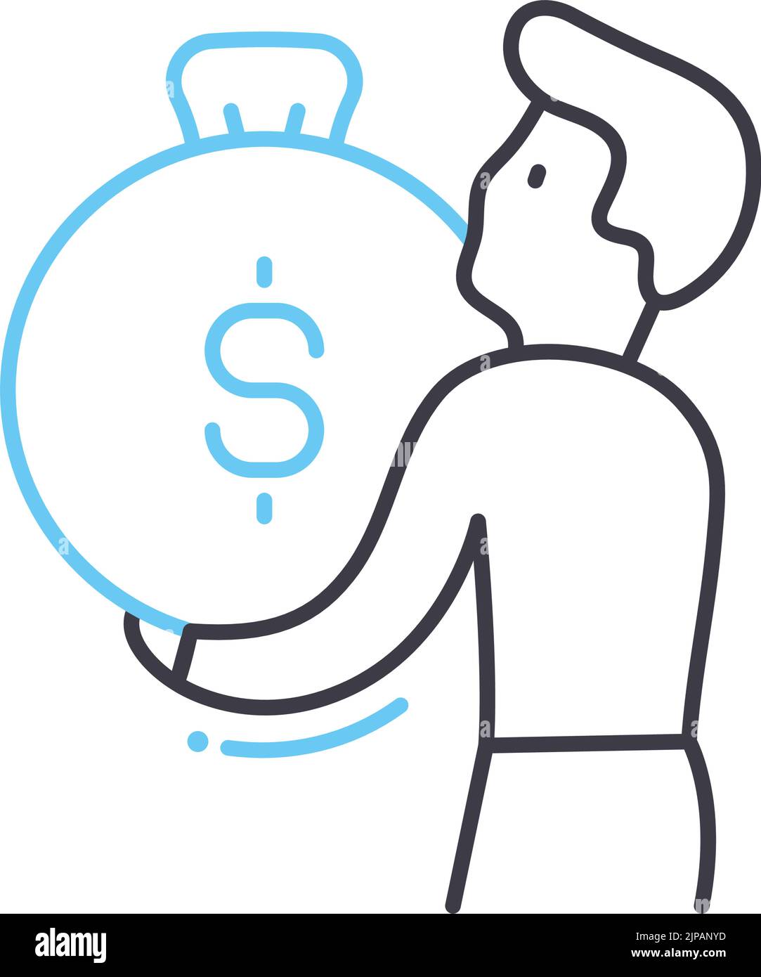 rich man line icon, outline symbol, vector illustration, concept sign Stock Vector