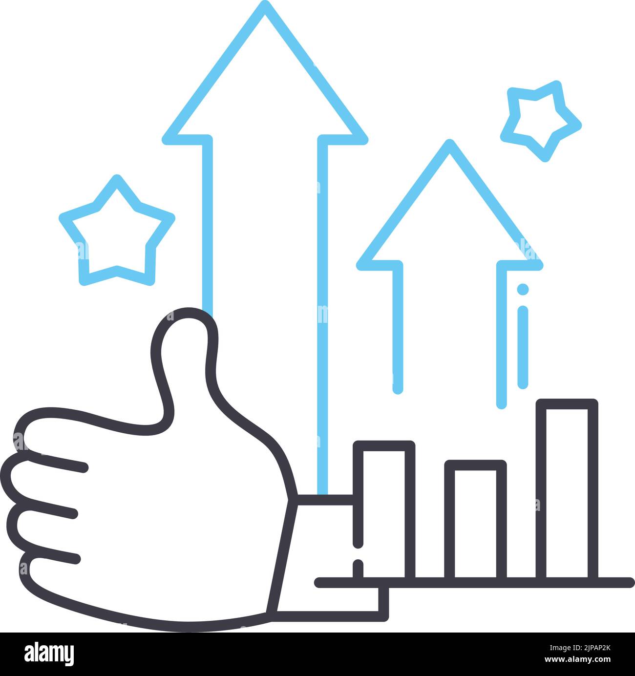 uptrend line icon, outline symbol, vector illustration, concept sign Stock Vector