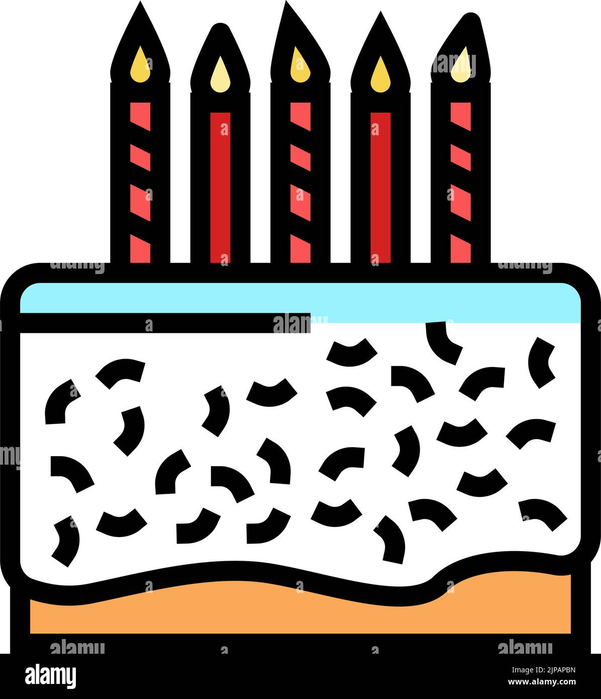 candle cake food dessert color icon vector illustration Stock Vector ...