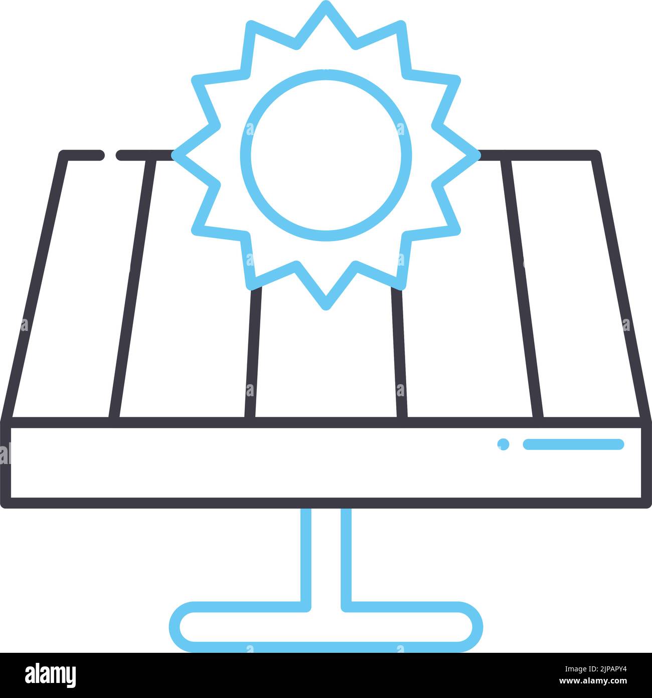 solar energy line icon, outline symbol, vector illustration, concept sign Stock Vector