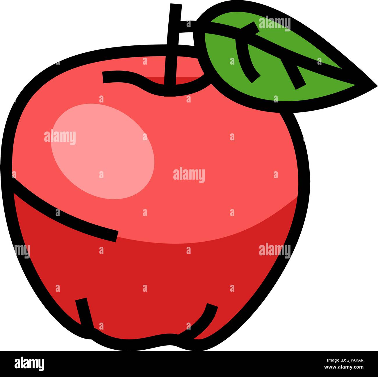 red apple fruit leaf color icon vector illustration Stock Vector Image ...