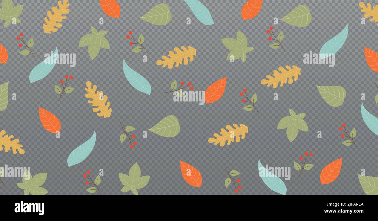 Simple Panormic Pattern Autumn panoramic pattern, web template transparent background - Vector ...
