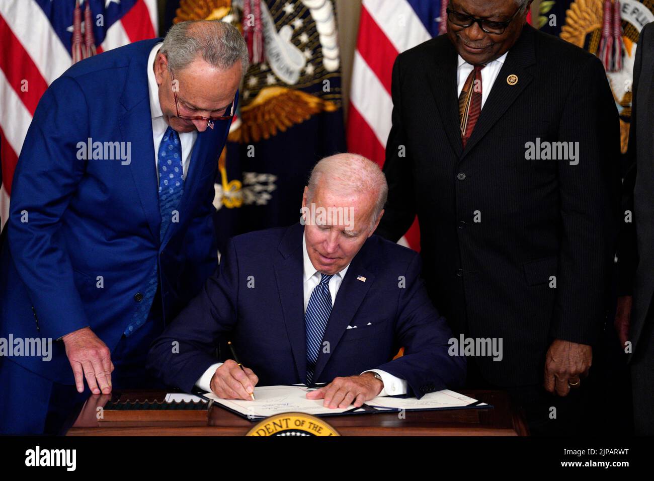 U.S. President Joe Biden signs into law the Inflation Reduction Act in ...