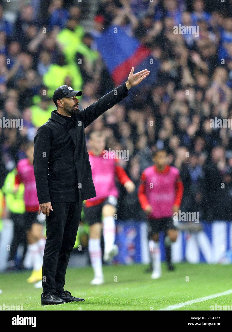 GLASGOW - PSV coach Ruud van Nistelrooy during the UEFA Champions League play-off match between Rangers FC and PSV Eindhoven at the Ibrox Stadium on August 16, 2022 in Glasgow, Scotland. ANP ROBERT PERRY Stock Photo