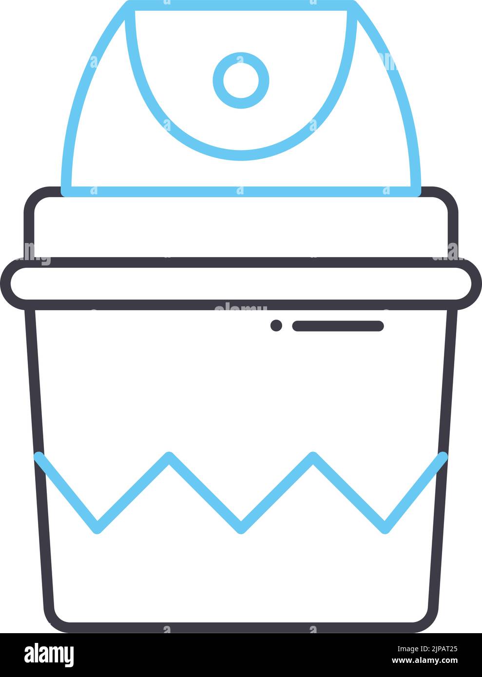 wastebasket line icon, outline symbol, vector illustration, concept
