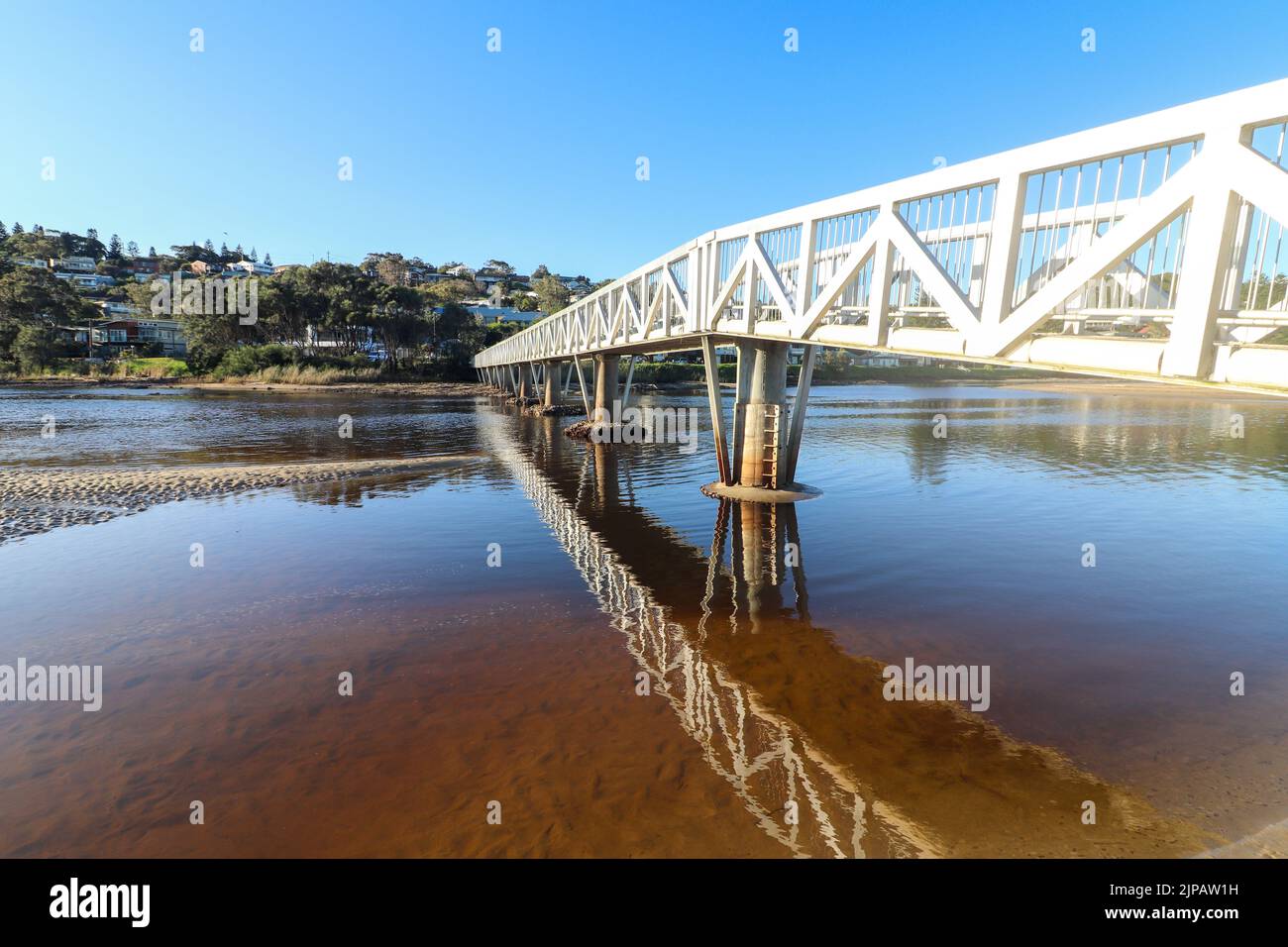 Pedestrian bridge over Crooked river at Gerroa South Coast in Australia