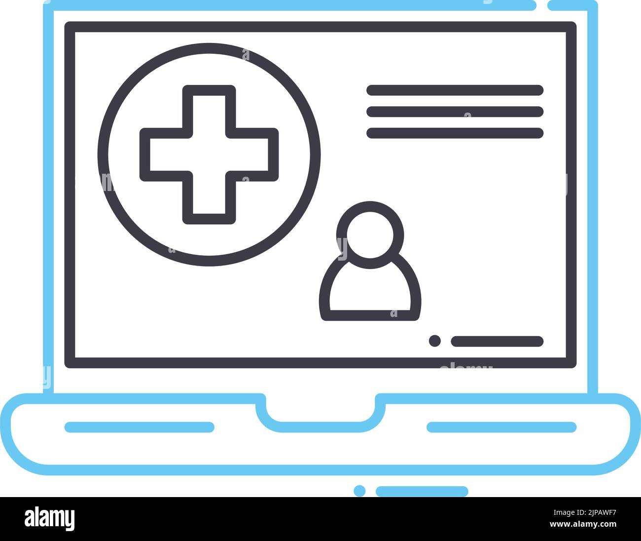medical record line icon, outline symbol, vector illustration, concept