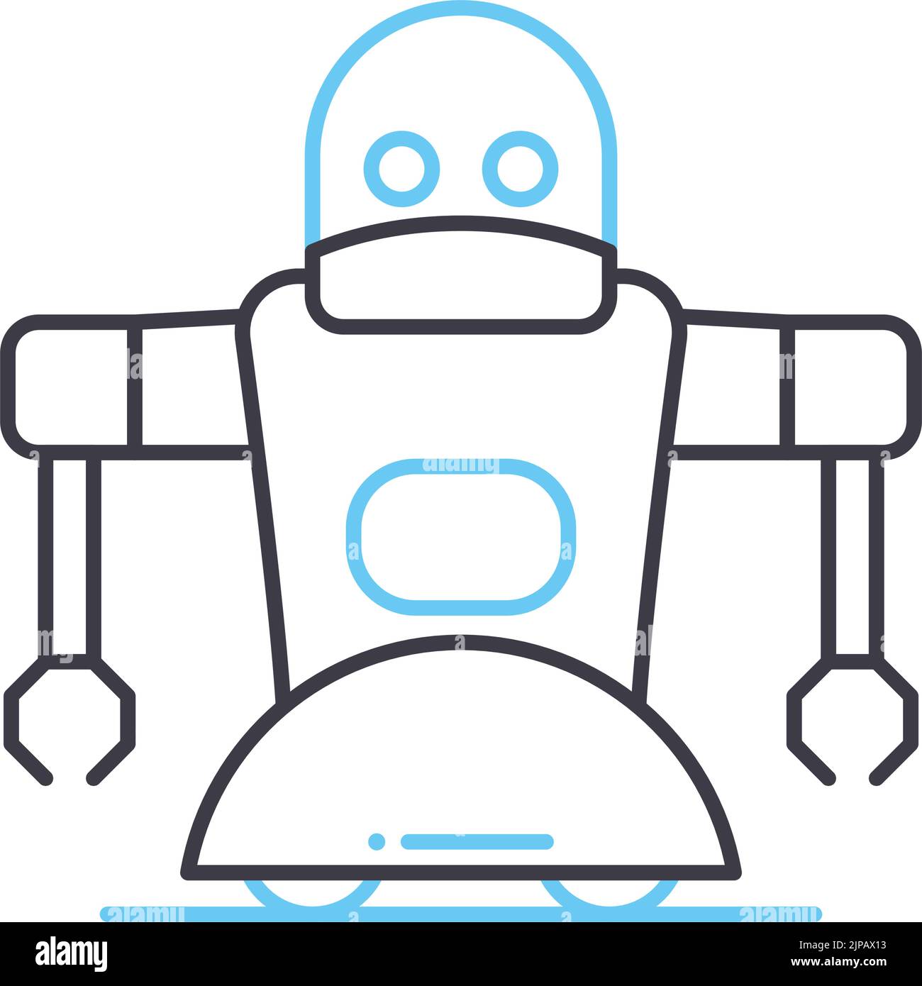robot line icon, outline symbol, vector illustration, concept sign Stock Vector
