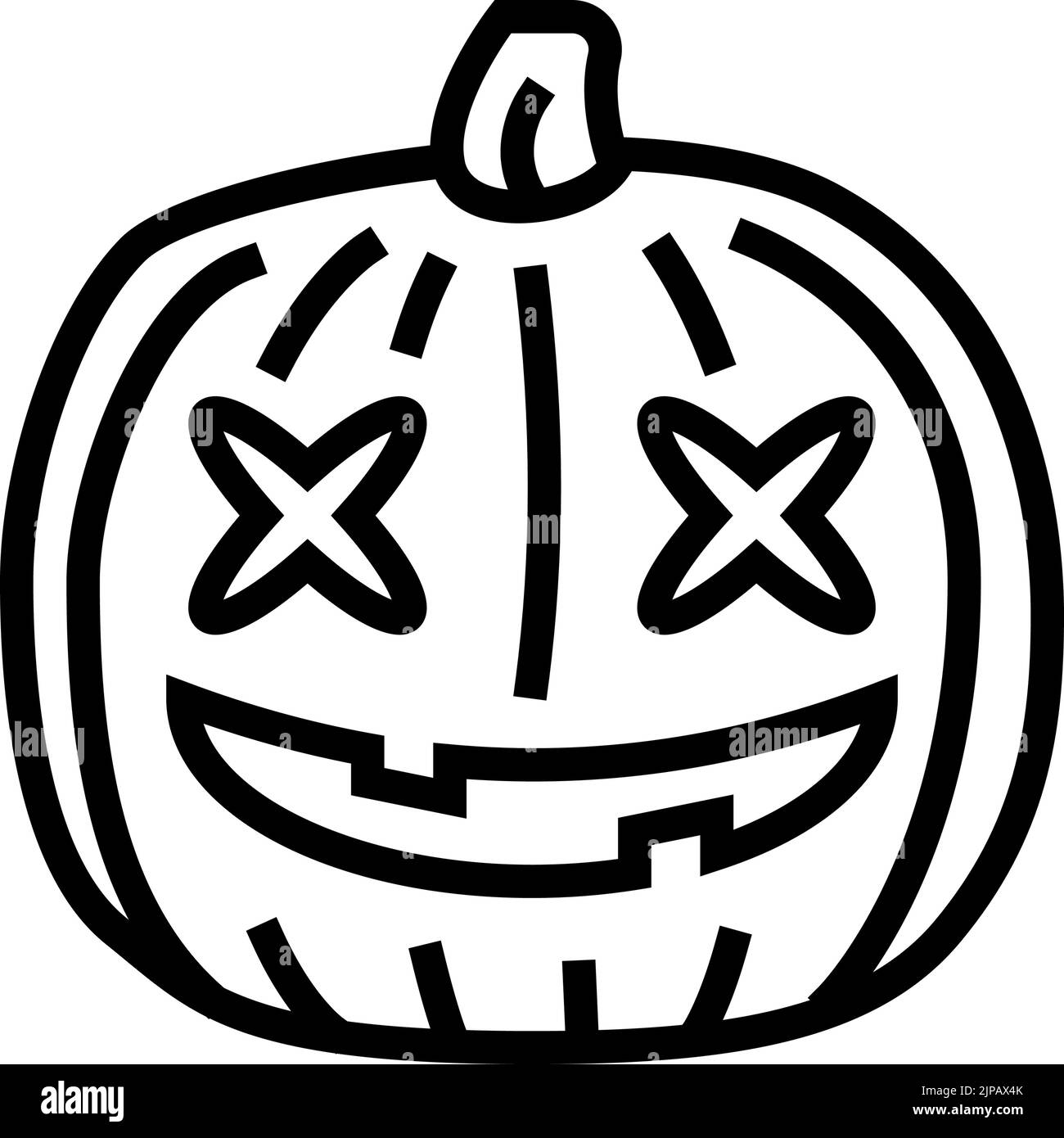 halloween pumpkin cute line icon vector illustration Stock Vector Image ...