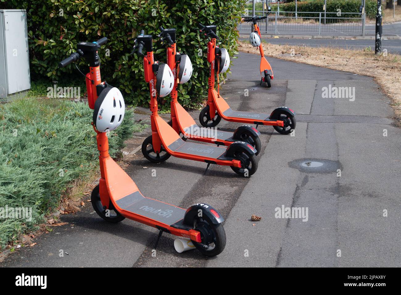 Slough, UK. 16th August, 2022. The EScooters trial rental scheme in
