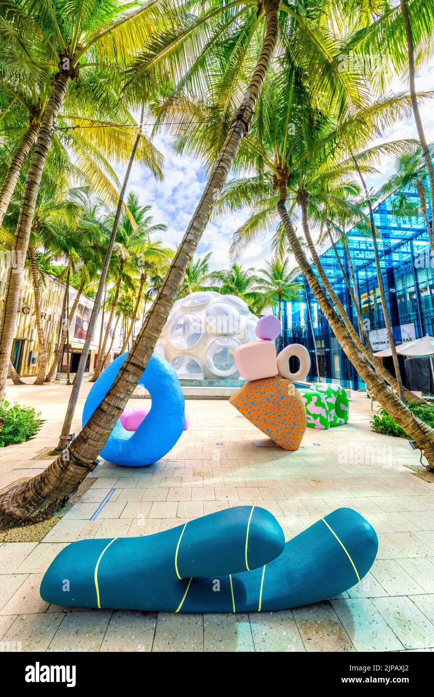 Miami Design District, Palm Court,Palm Tress framing outdoors Artwork