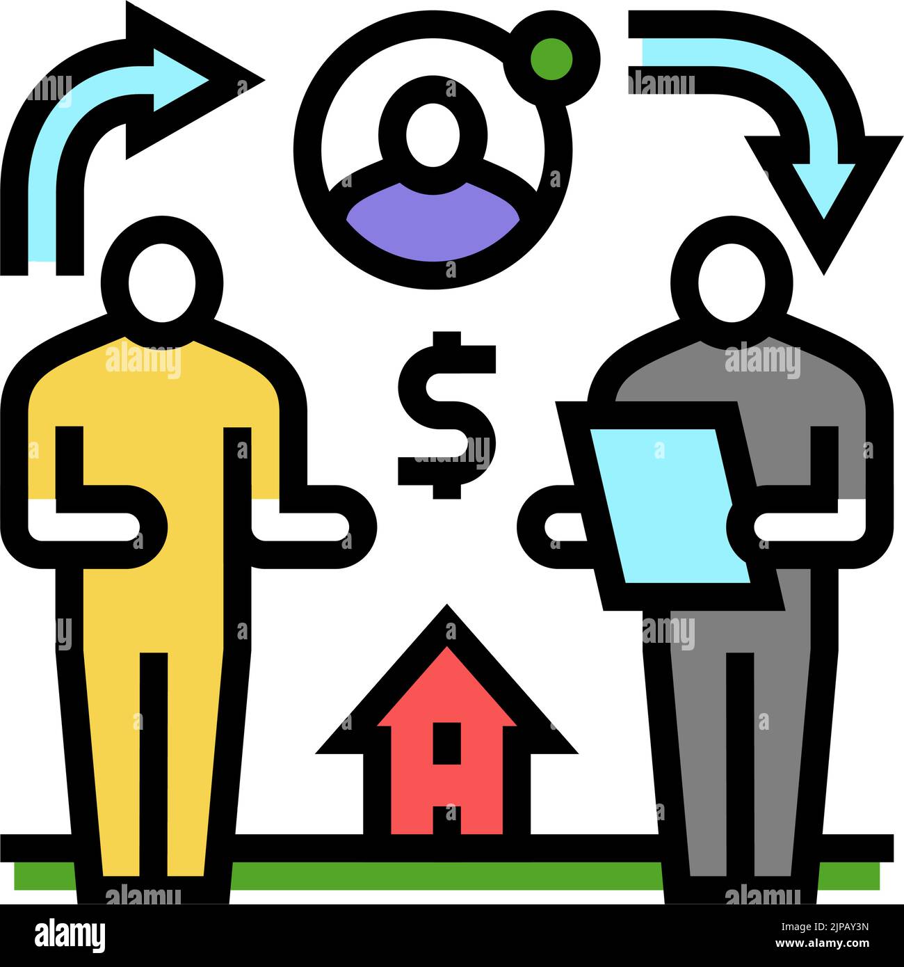 escrow account property estate home color icon vector illustration ...
