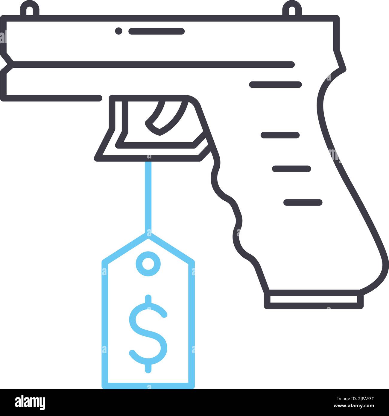 gun line icon, outline symbol, vector illustration, concept sign Stock ...
