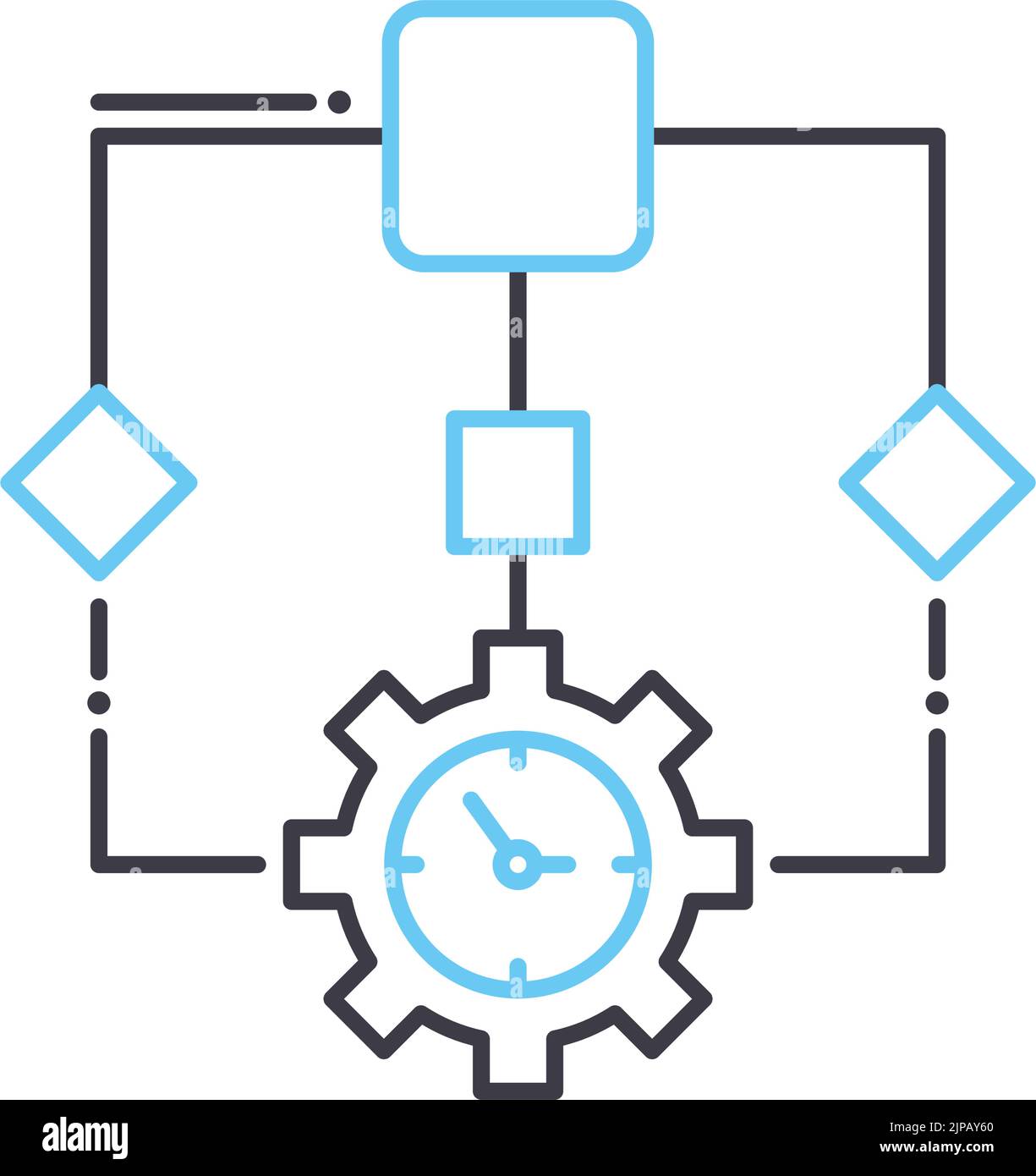 workflow process line icon, outline symbol, vector illustration, concept sign Stock Vector