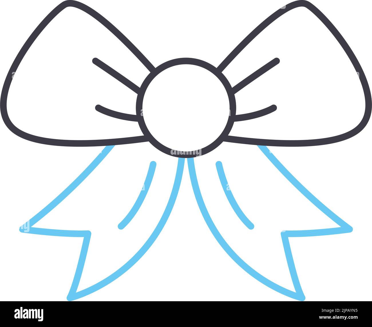 gift ribbon line icon, outline symbol, vector illustration, concept ...