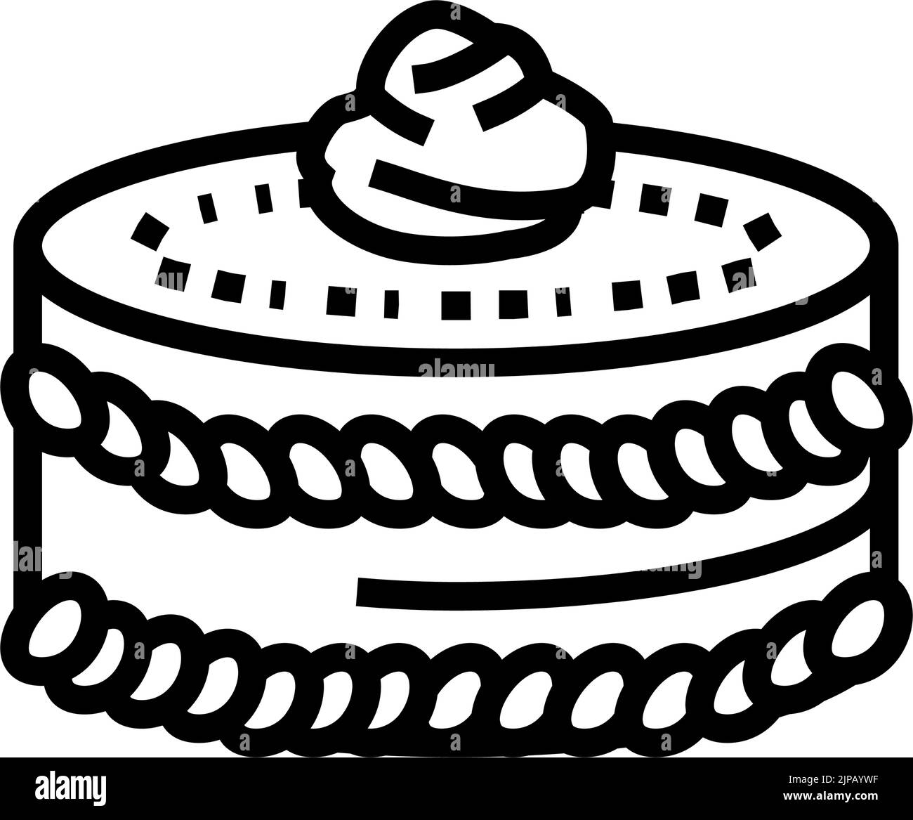 cream cake food dessert line icon vector illustration Stock Vector ...