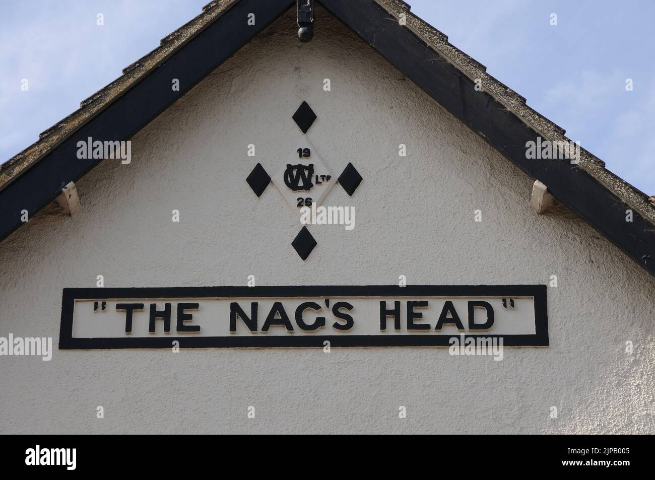 Nags Head sign, Eynesbury, Cambridgeshire Stock Photo