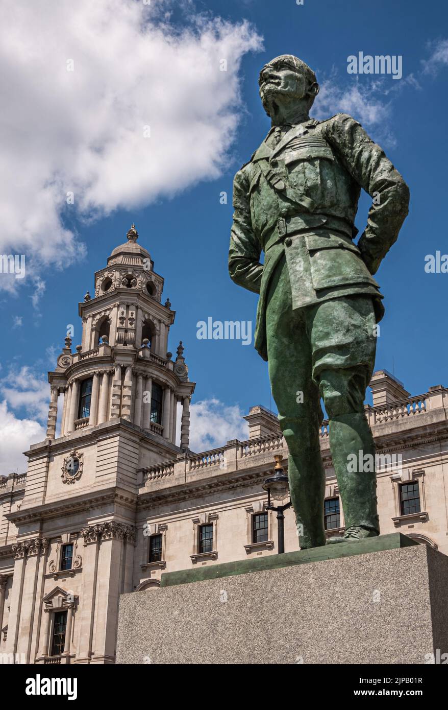 London, UK - July 4, 2022: Parliament Square Gardens. Bronze statue of Jan Christian Smuts, South African Prime Minister. Government office of Great G Stock Photo