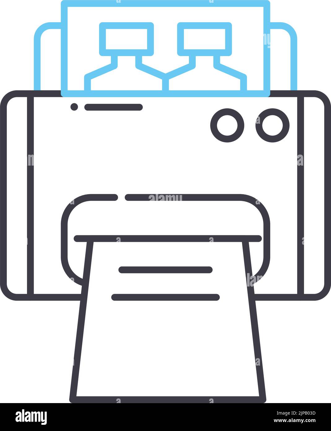 inkjet printer line icon, outline symbol, vector illustration, concept sign Stock Vector Image
