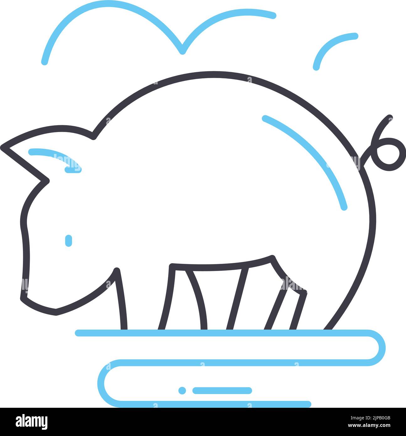 pig line icon, outline symbol, vector illustration, concept sign Stock Vector