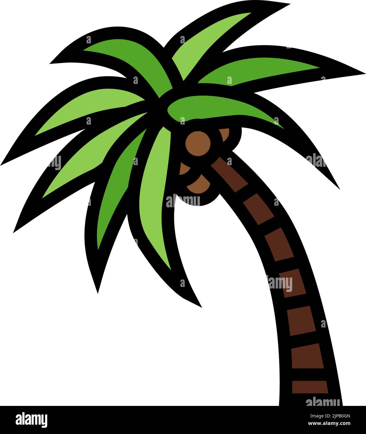 palm tree coconut color icon vector illustration Stock Vector Image ...