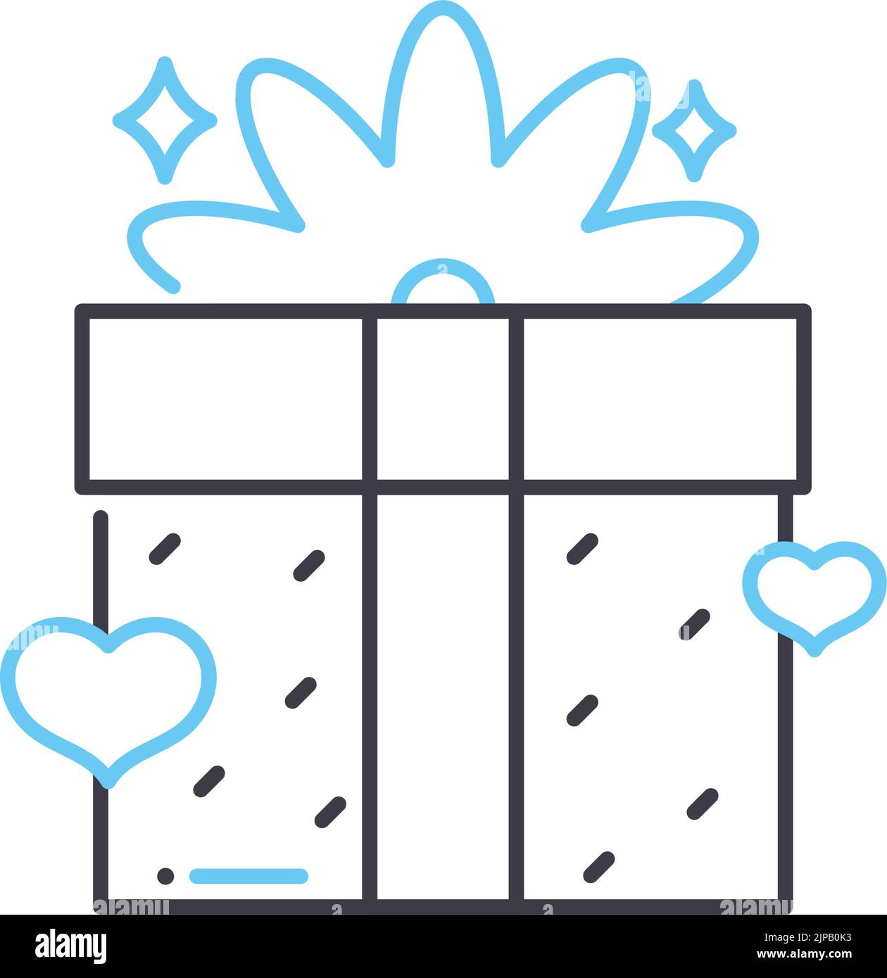 gift box line icon, outline symbol, vector illustration, concept sign ...