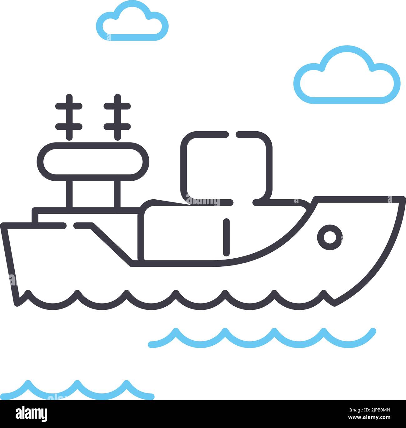 oil tanker line icon, outline symbol, vector illustration, concept sign Stock Vector