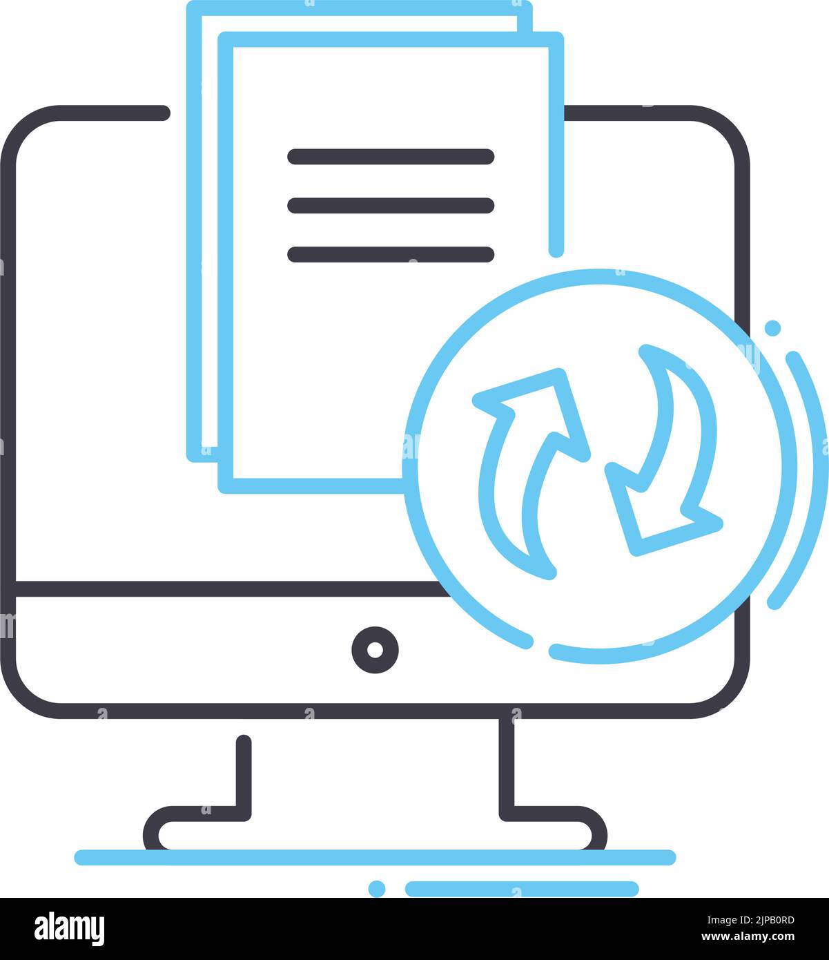 synchronize line icon, outline symbol, vector illustration, concept sign Stock Vector