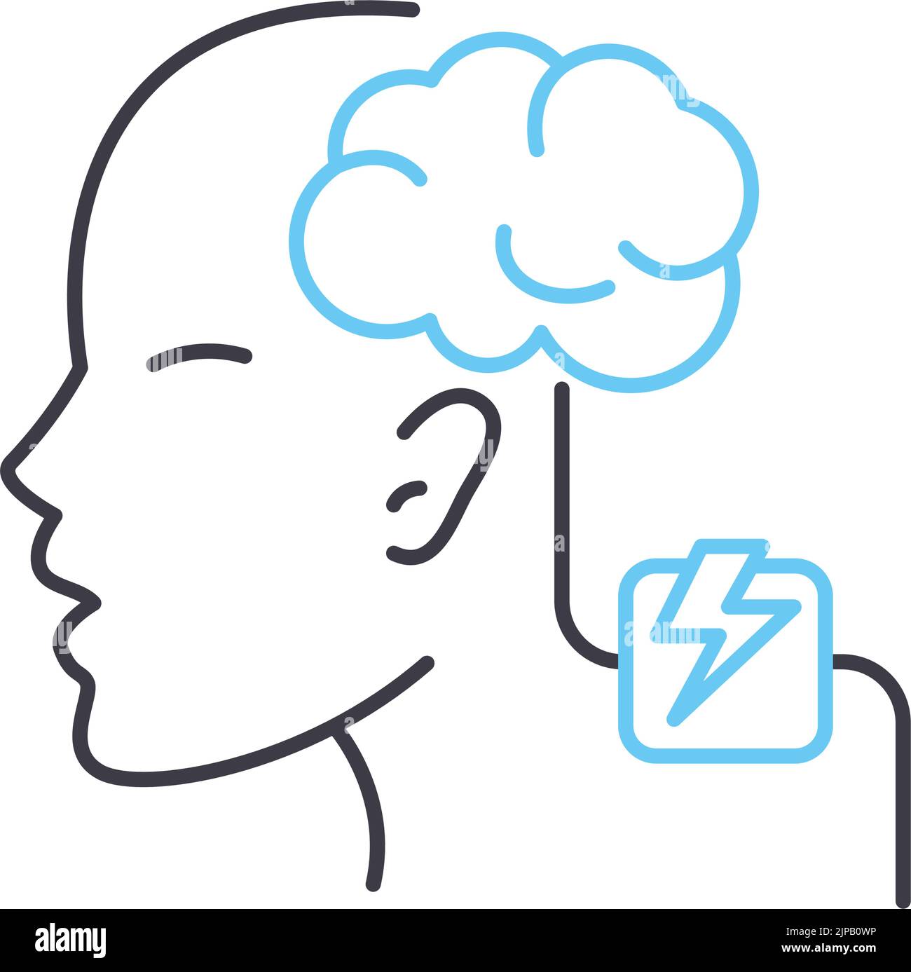 mind power line icon, outline symbol, vector illustration, concept sign Stock Vector