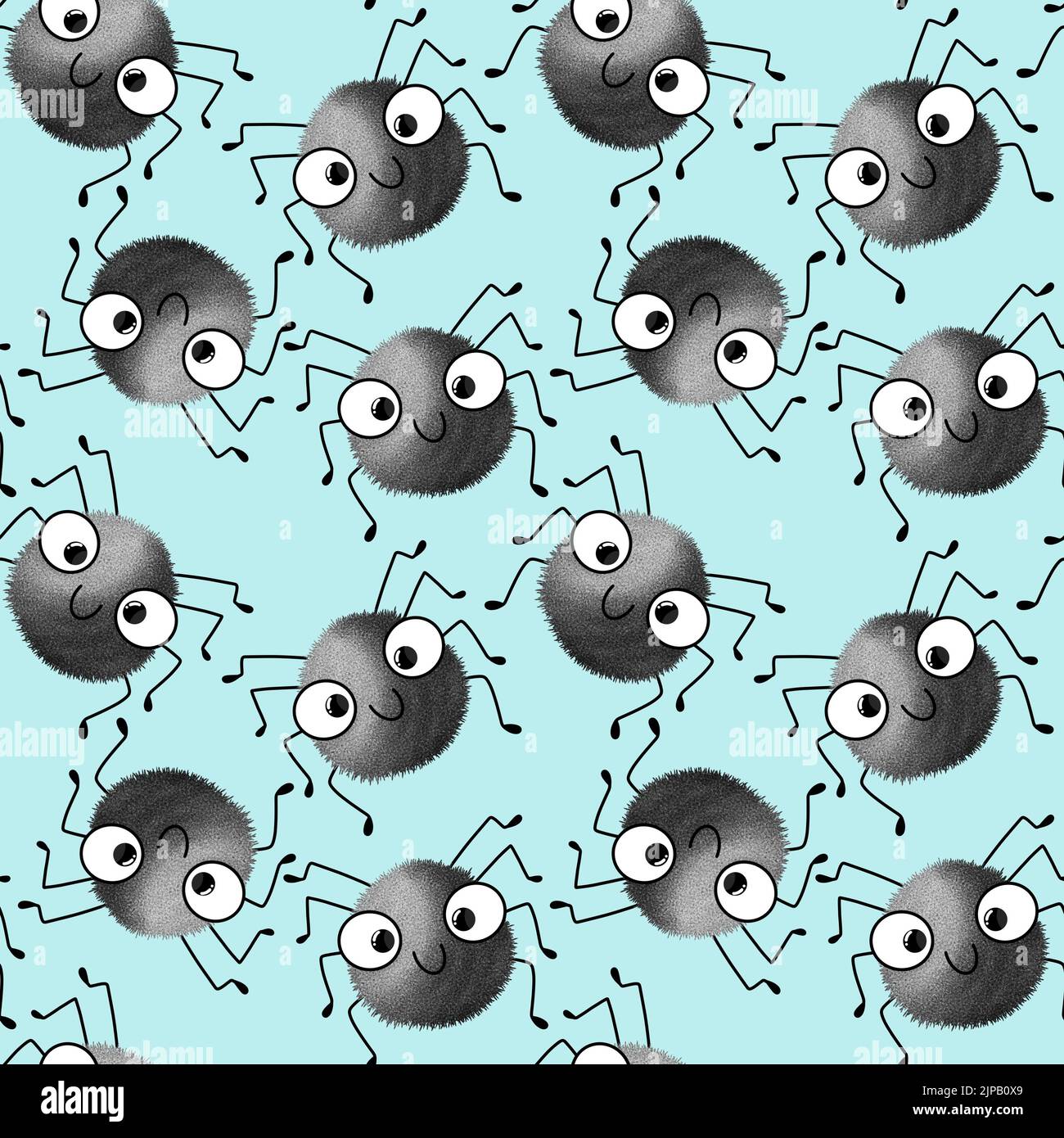Cartoon Halloween cute spider seamless pattern for wrapping paper and ...