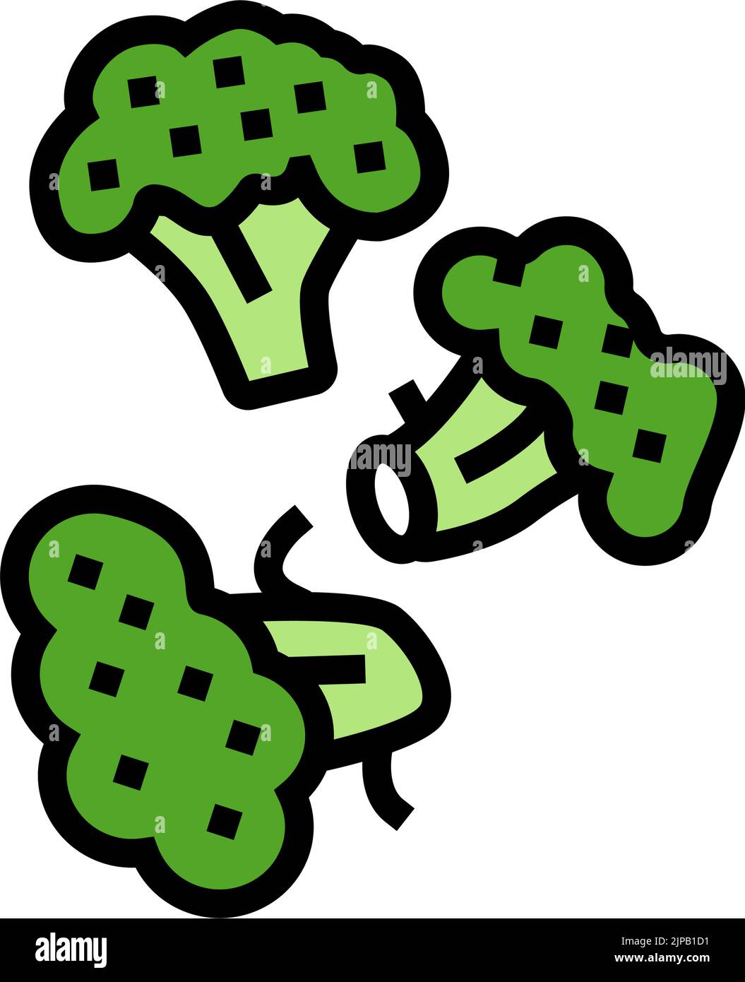 broccoli slice food cut color icon vector illustration Stock Vector ...