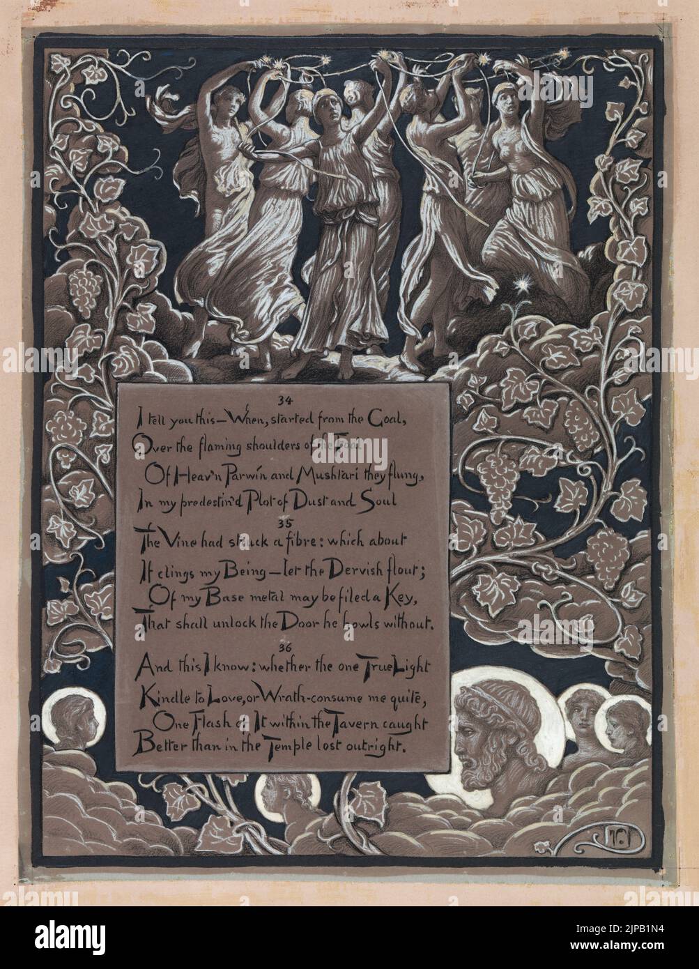 Omar’s Horoscope. Illustration by Elihu Vedder from the Rubáiyát of Omar Khayyám (1884) Stock Photo