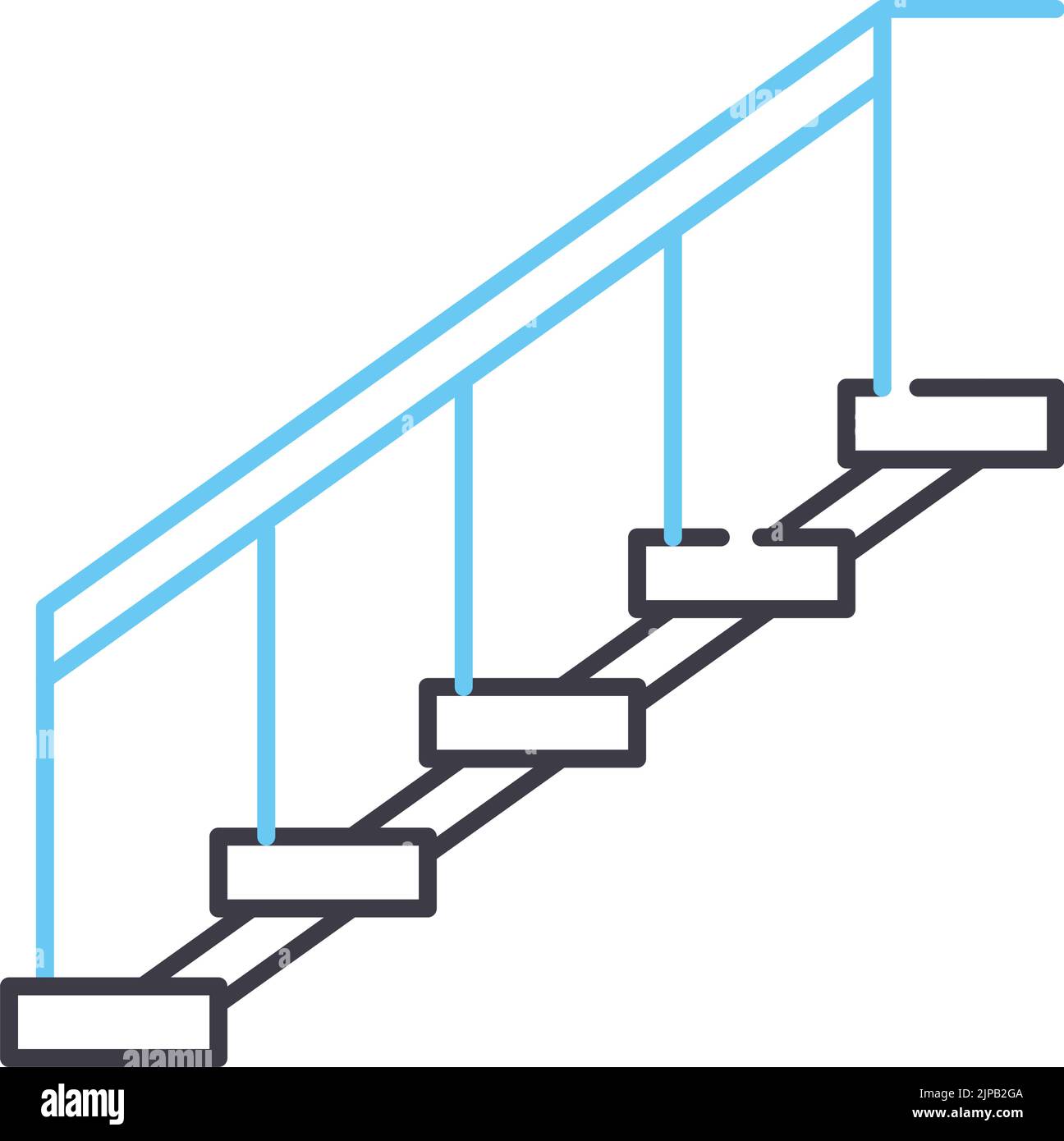stairs line icon, outline symbol, vector illustration, concept sign Stock Vector