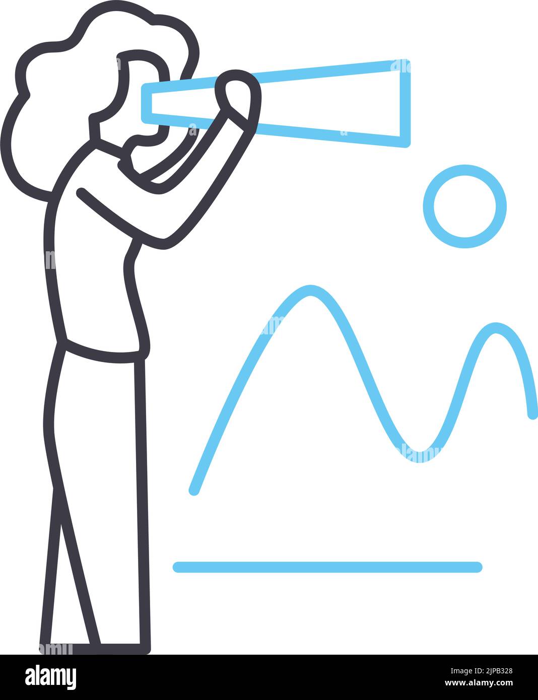 vision line icon, outline symbol, vector illustration, concept sign ...
