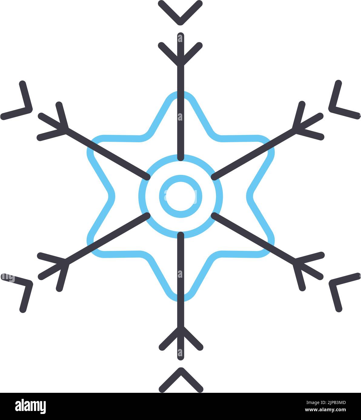 snowflakes line icon, outline symbol, vector illustration, concept sign Stock Vector Image & Art