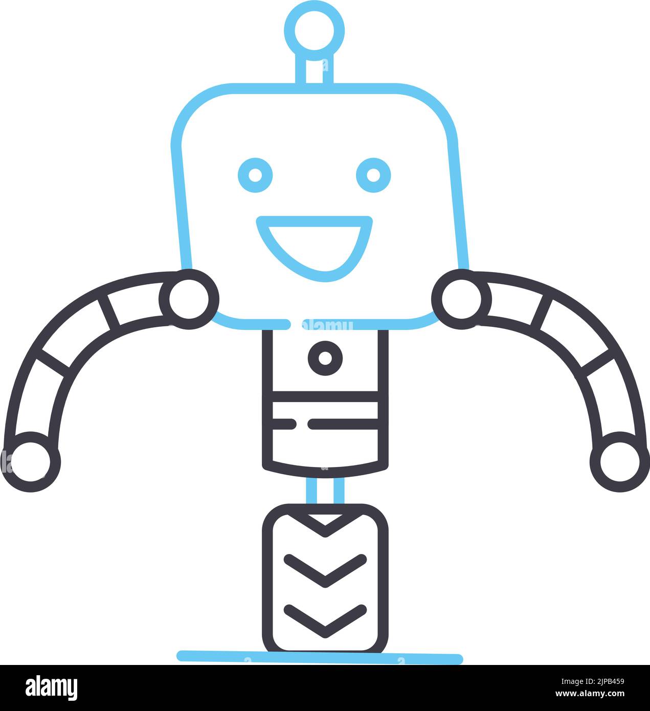 intellegence robot line icon, outline symbol, vector illustration, concept sign Stock Vector