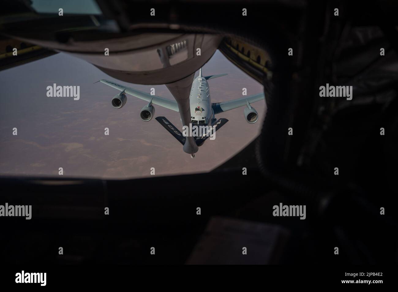 A U.S. Air Force RC135W Rivet Joint aircraft assigned to the 763rd Expeditionary Reconnaissance