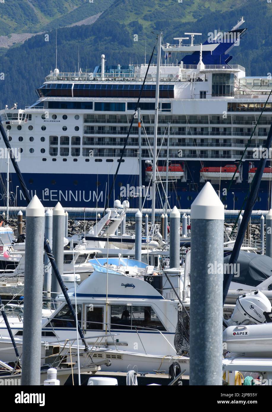 Seward, Alaska, USA. 29th July, 2022. The cruise ship Celebrity Millennium is shown in port in Seward, Alaska Friday July 29, 2022. (Credit Image: © Mark Hertzberg/ZUMA Press Wire) Stock Photo
