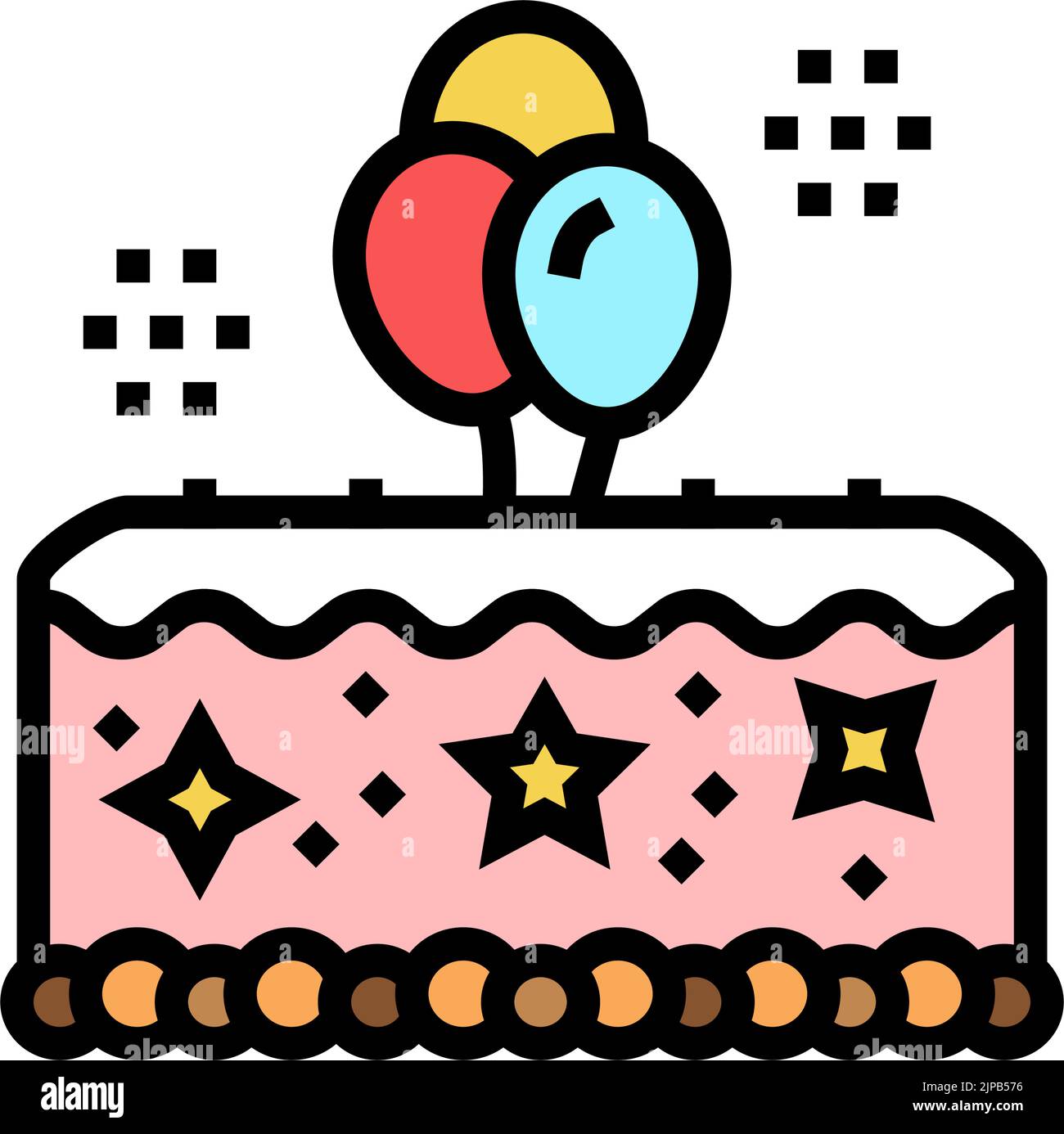 party cake food dessert color icon vector illustration Stock Vector ...