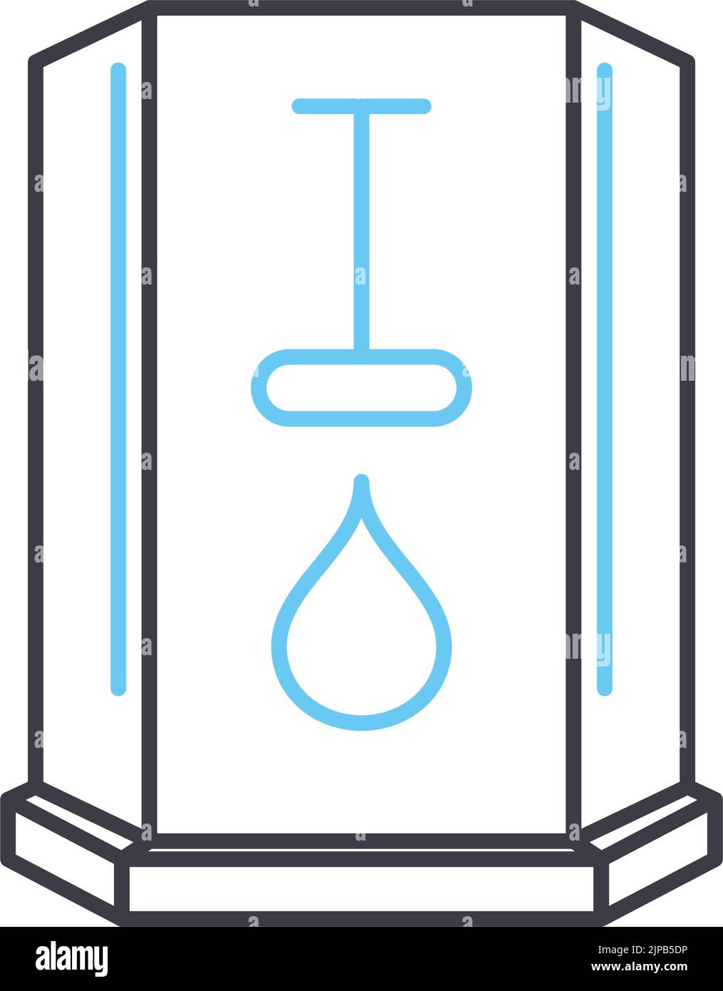 glass bath line icon, outline symbol, vector illustration, concept sign ...