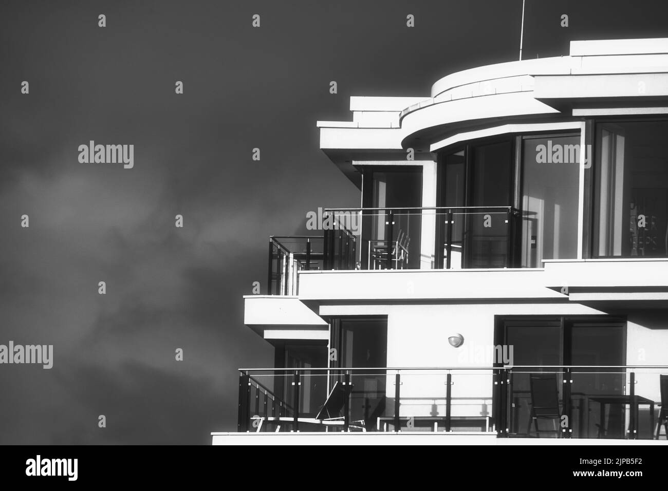 Balconies with railings Black and White Stock Photos & Images - Alamy